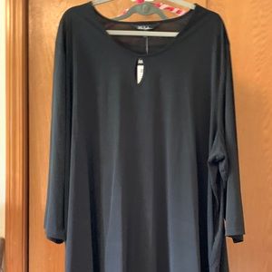 Ulla Popken Black Notch Tunic. 32/34 5x 6x
